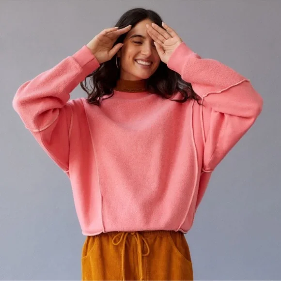Urban Outfitters BDG Quincy Pullover Pink Sweatshirt - Picture 2 of 7